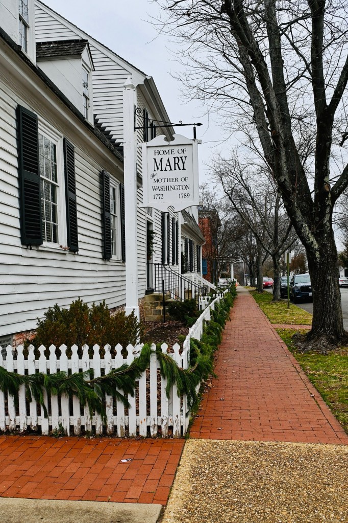 Home of Mary, mother of George Washington in Fredericksburg, Virginia decorated for Christmas