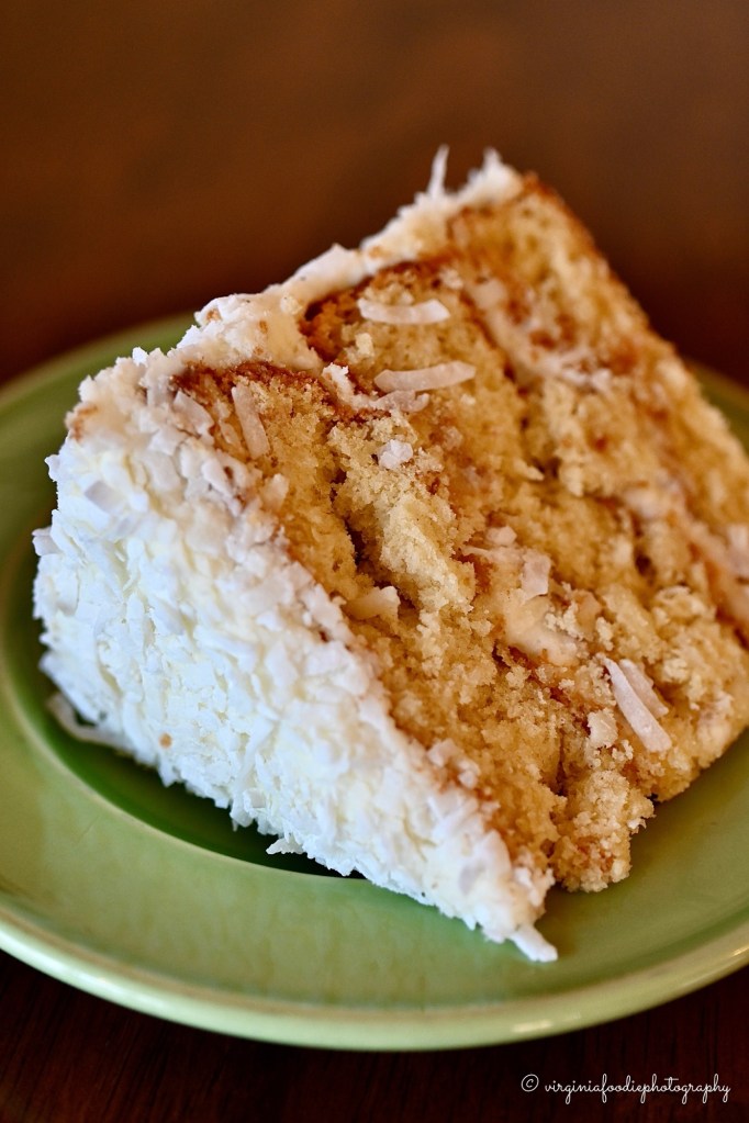 coconut cake on plate krecek kakes